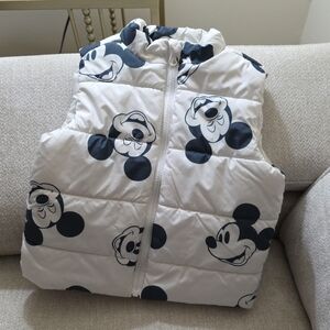 Disney Mickey Mouse White and Black Puffer Vest